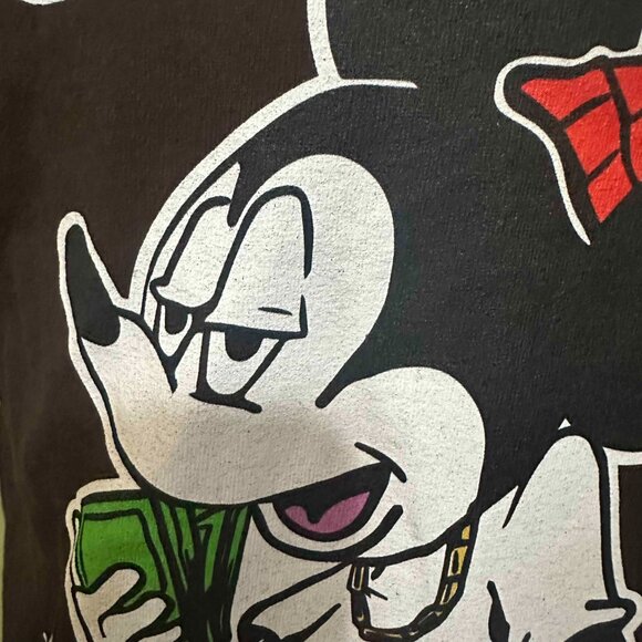 40s & Shorties Mickey Minnie Men's Brown T Shirt Size Large - Picture 4 of 6